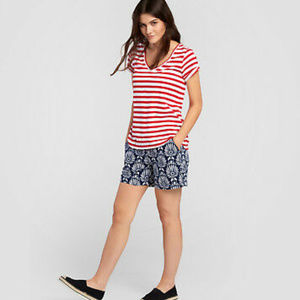 Hatley Cotton/Linen Tee Red/White Stripe T NWT XS